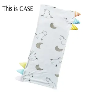 Bed-Time Buddy™ Case Big Moon & Sheepz White with Color & Stripe tag - Medium
