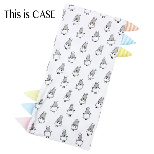 Bed-Time Buddy™ Case Small Sheepz White with Color & Stripe tag - Small