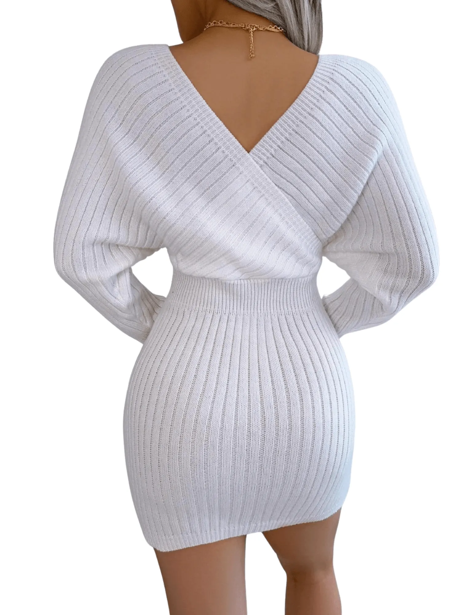 Bodycon Mini Sweater Dresses For Women 2025 Casual Long Sleeve Knit Dress
