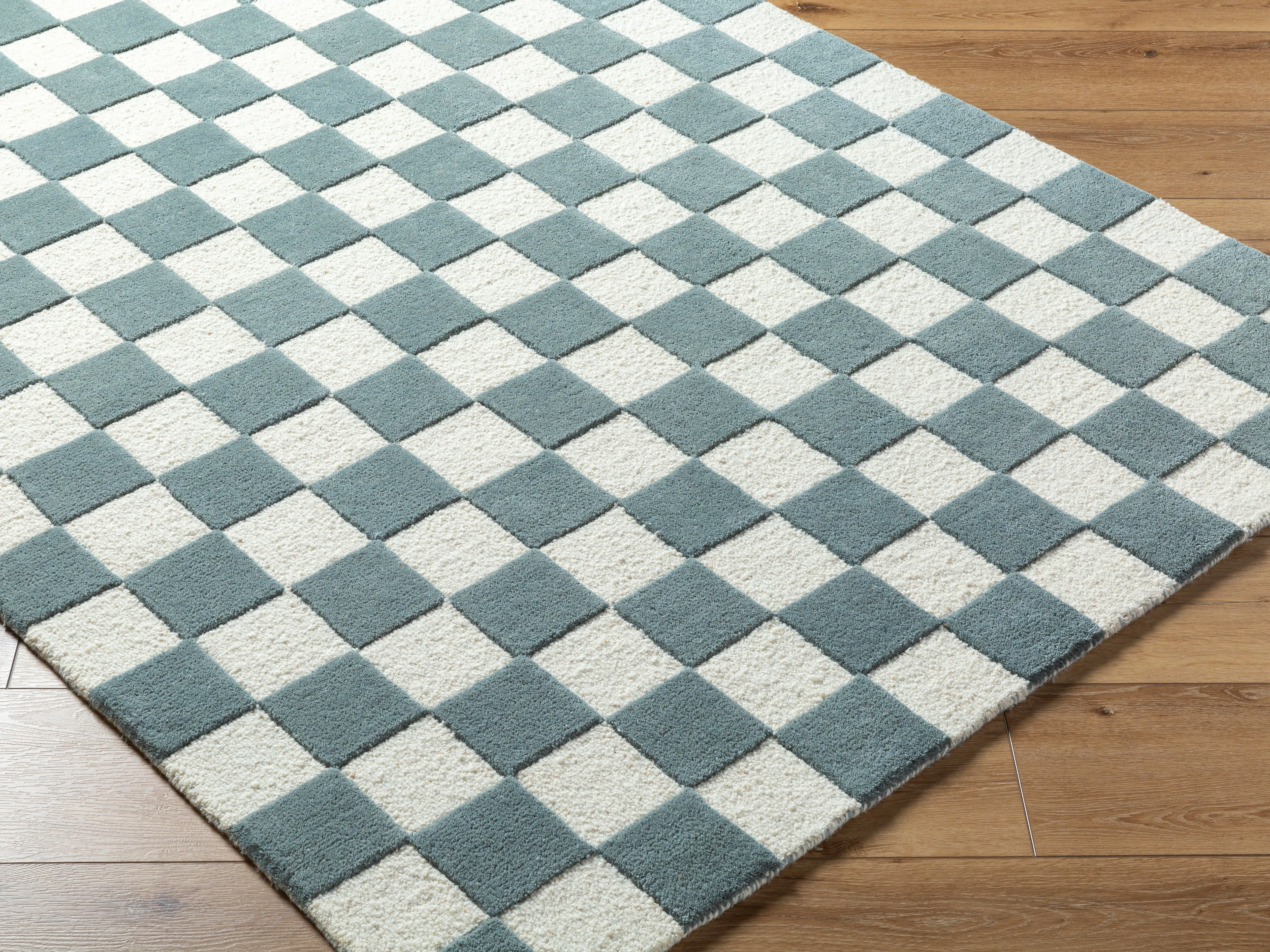 Brooks Checkered Teal Rug