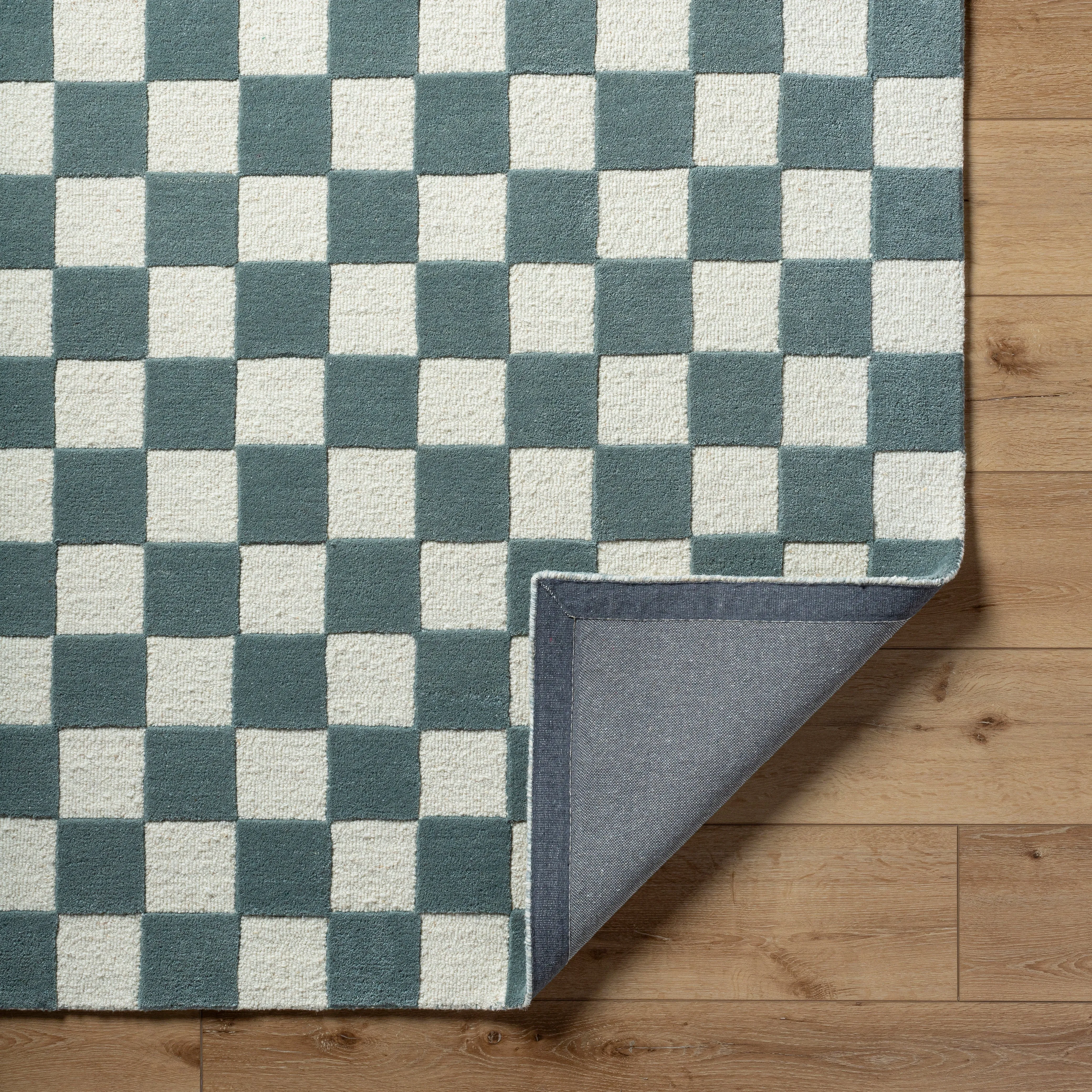 Brooks Checkered Teal Rug