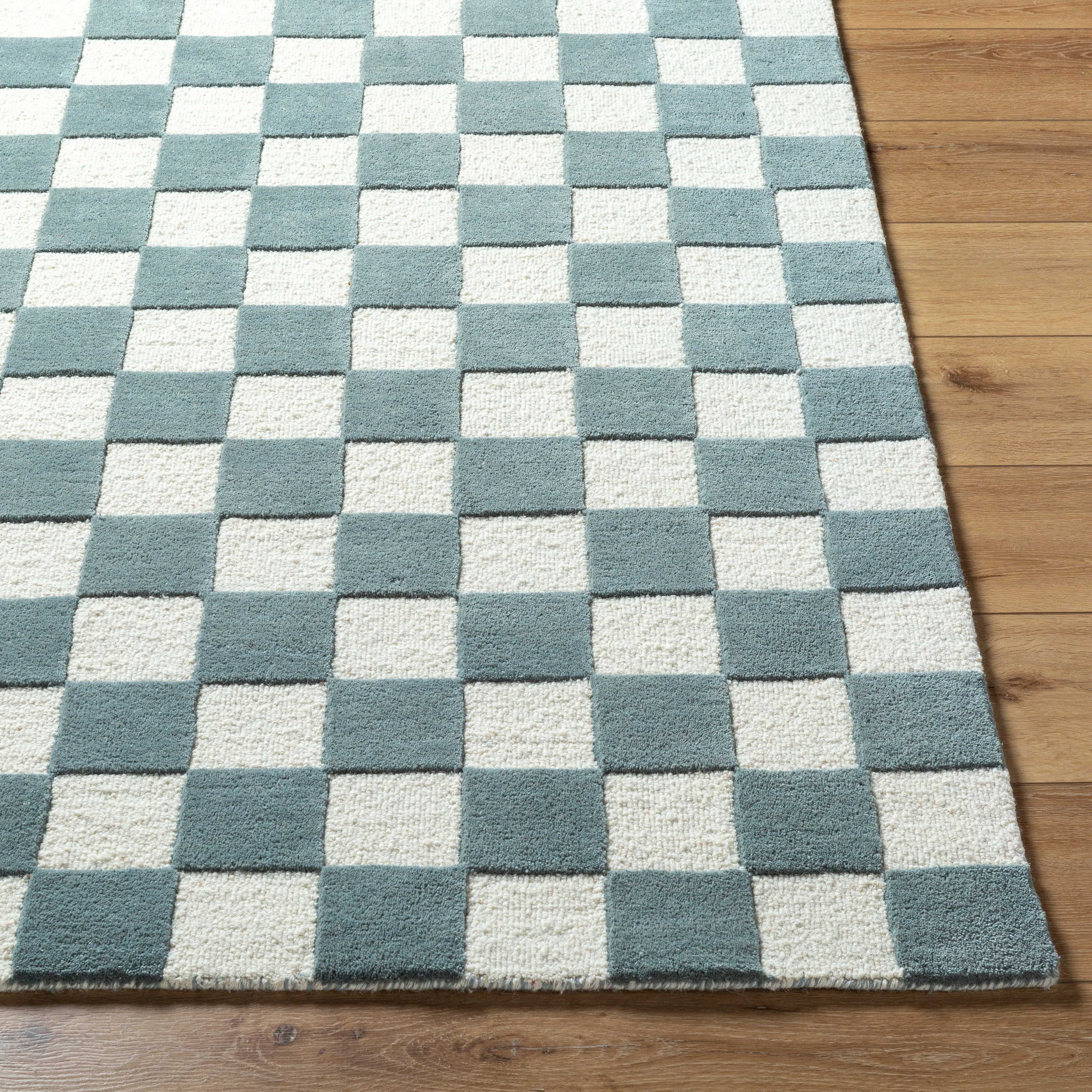Brooks Checkered Teal Rug
