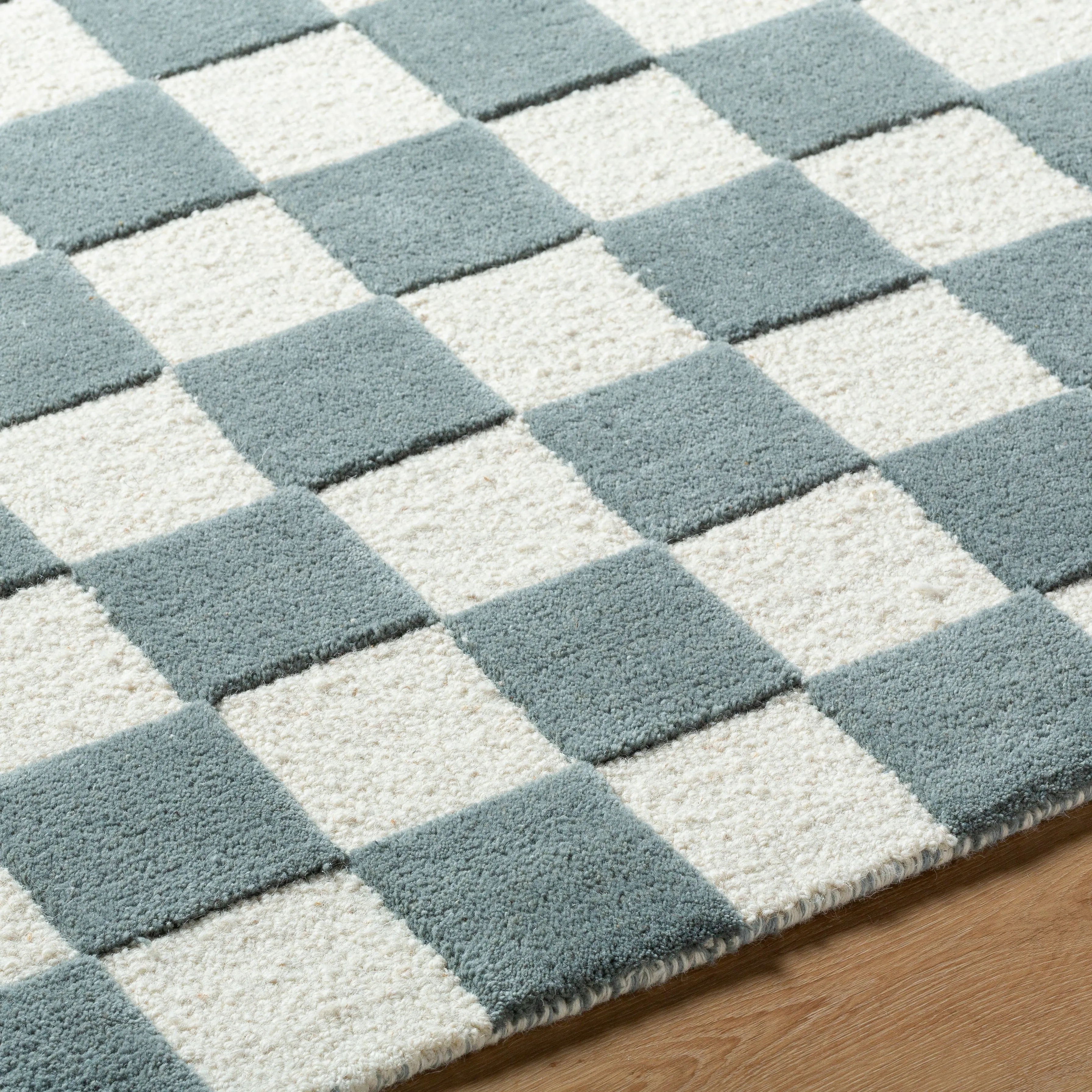 Brooks Checkered Teal Rug