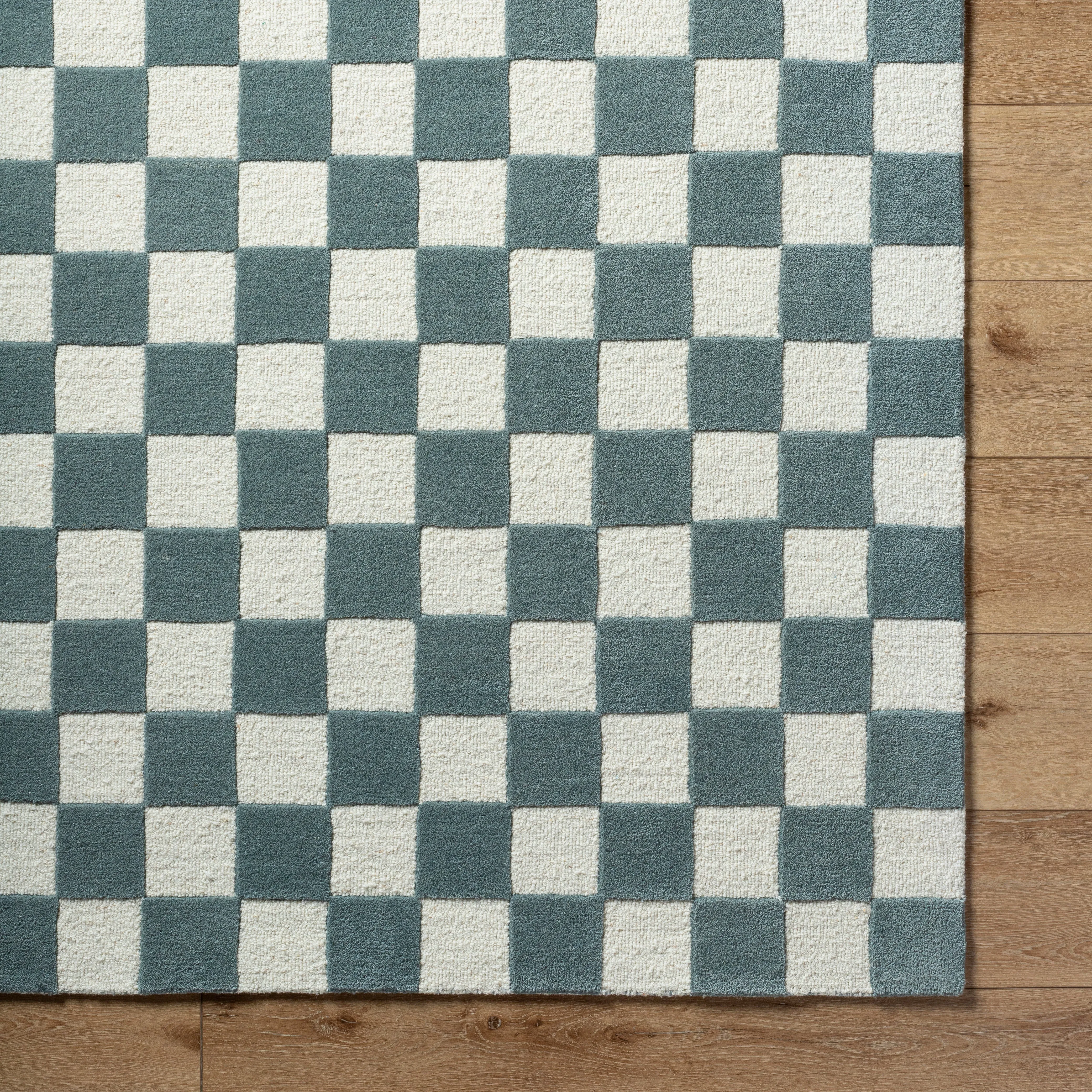 Brooks Checkered Teal Rug