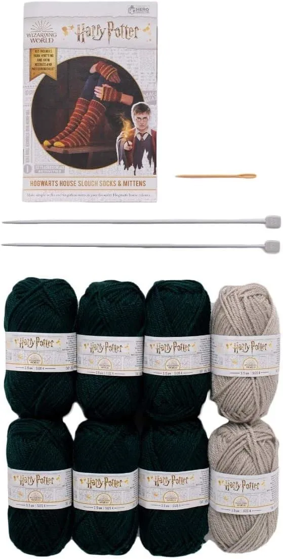 Eaglemoss Harry Potter Knit Craft Set Mittens & Slouch Socks Slytherin