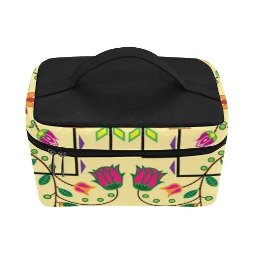 Geometric Floral Summer-Vanilla Cosmetic Bag/Large