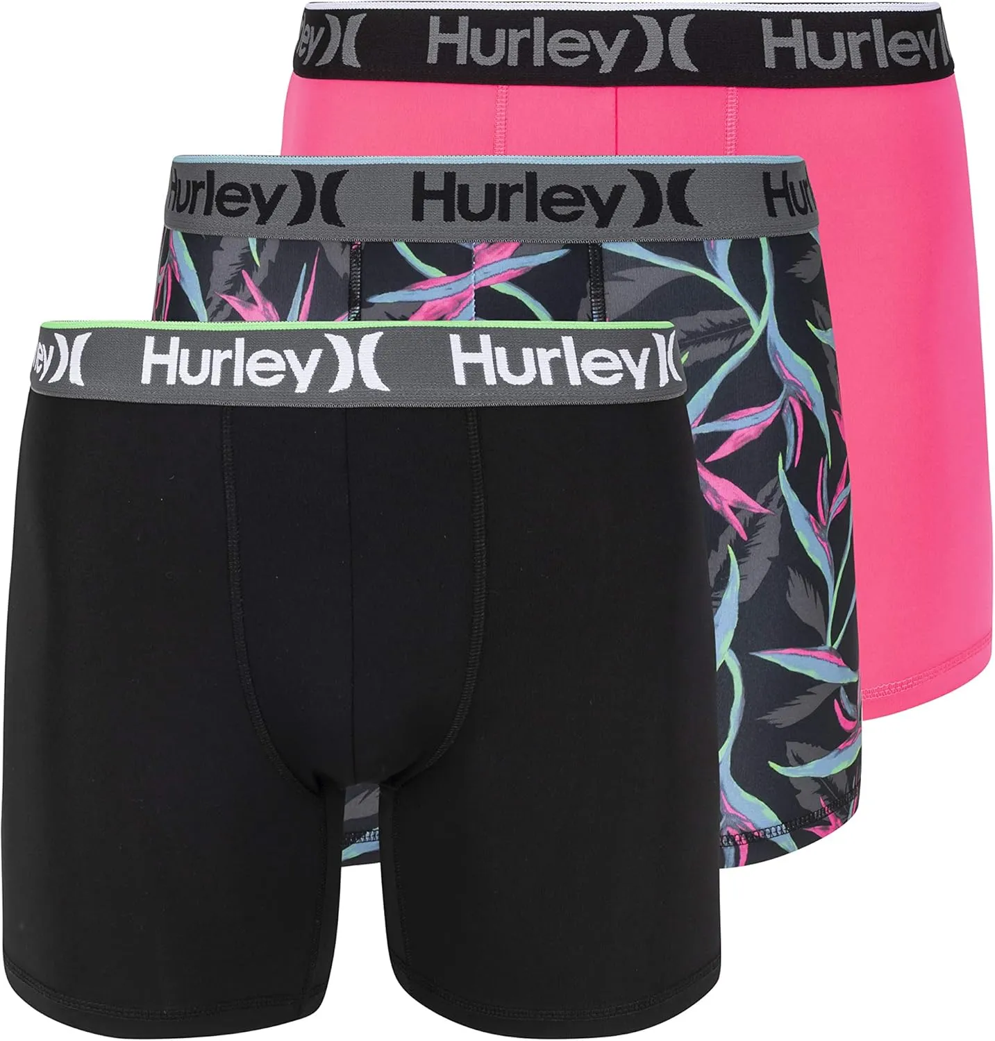 Hurley Men's 3 Pack Regrind Boxer Briefs