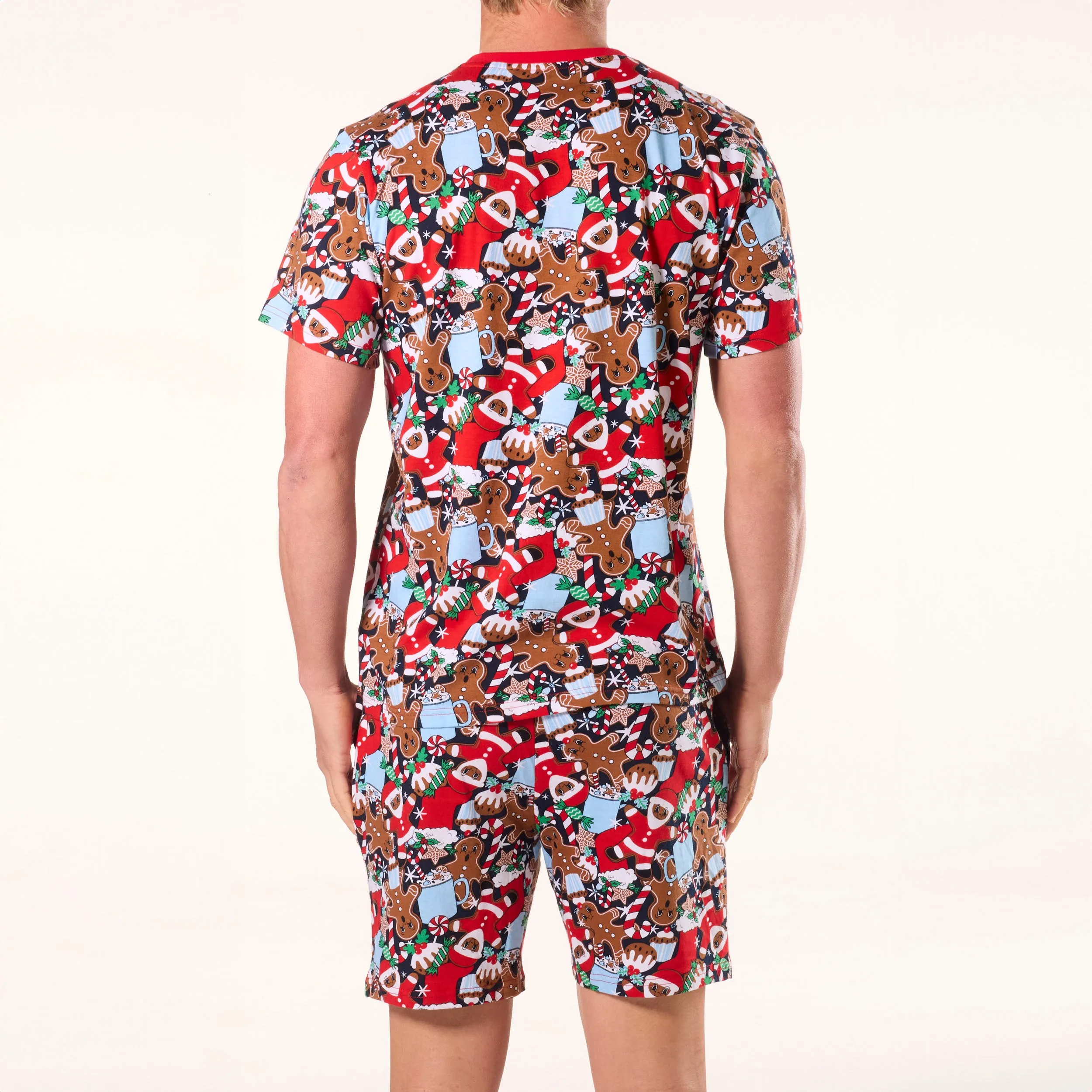 Men's Gingerbread Heaven Cotton Knit Pyjama Set - Red