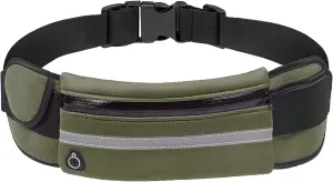 Slim Running Belt, Waterproof Fanny Pack for Men,Phone Holder for Running,Reflective Waist Bag for Men,Runners Belt Pouch,Money Belt,Waist Pack for Running Camping Workout Travel