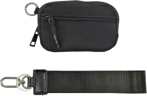 The Iris' Wallet 2nd Gen, 63.6" The Iris Pouch Wristlet, Zippered Card Case With Id Window/Hand strap (black)