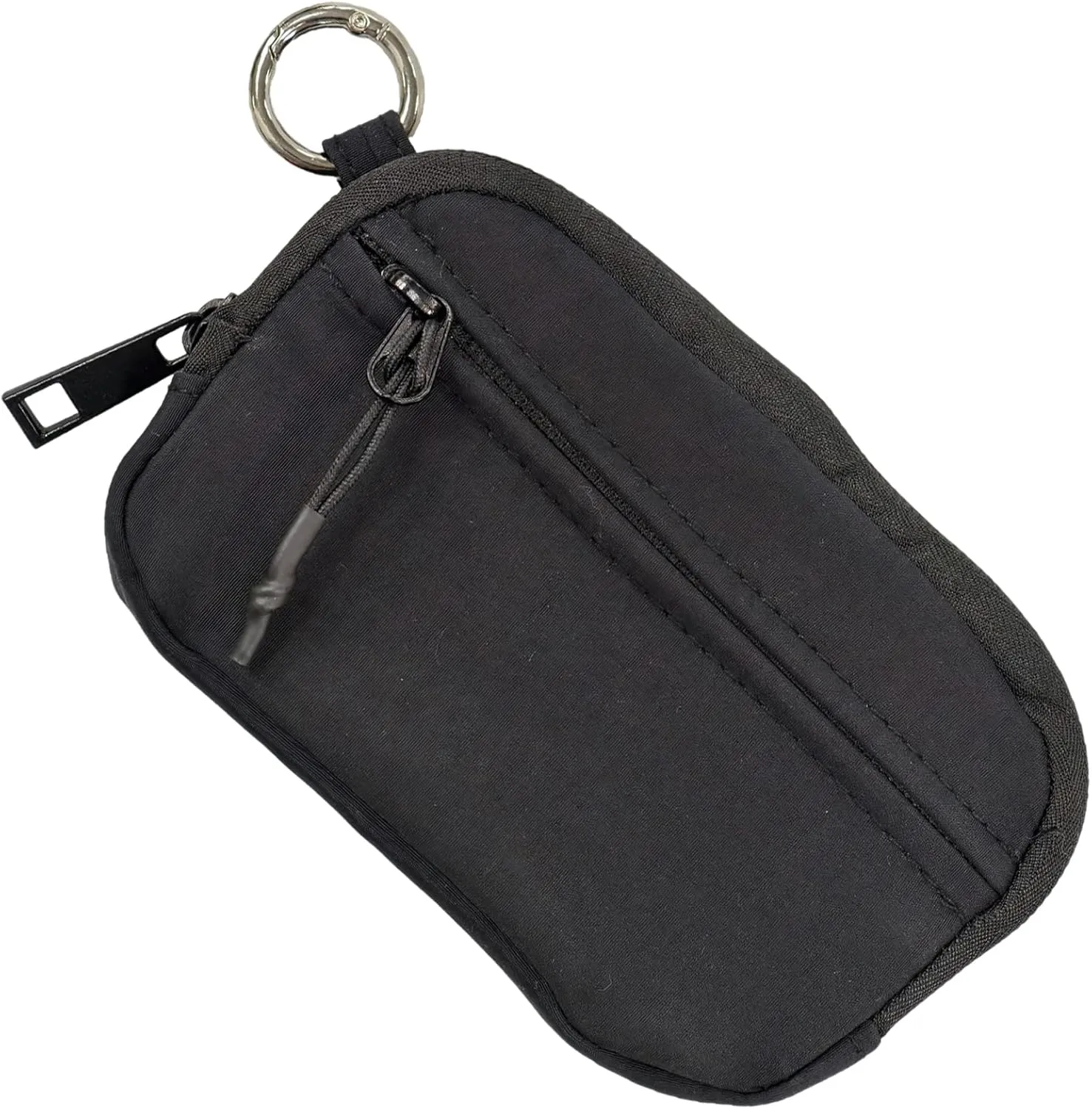 The Iris' Wallet 2nd Gen, 63.6" The Iris Pouch Wristlet, Zippered Card Case With Id Window/Hand strap (black)