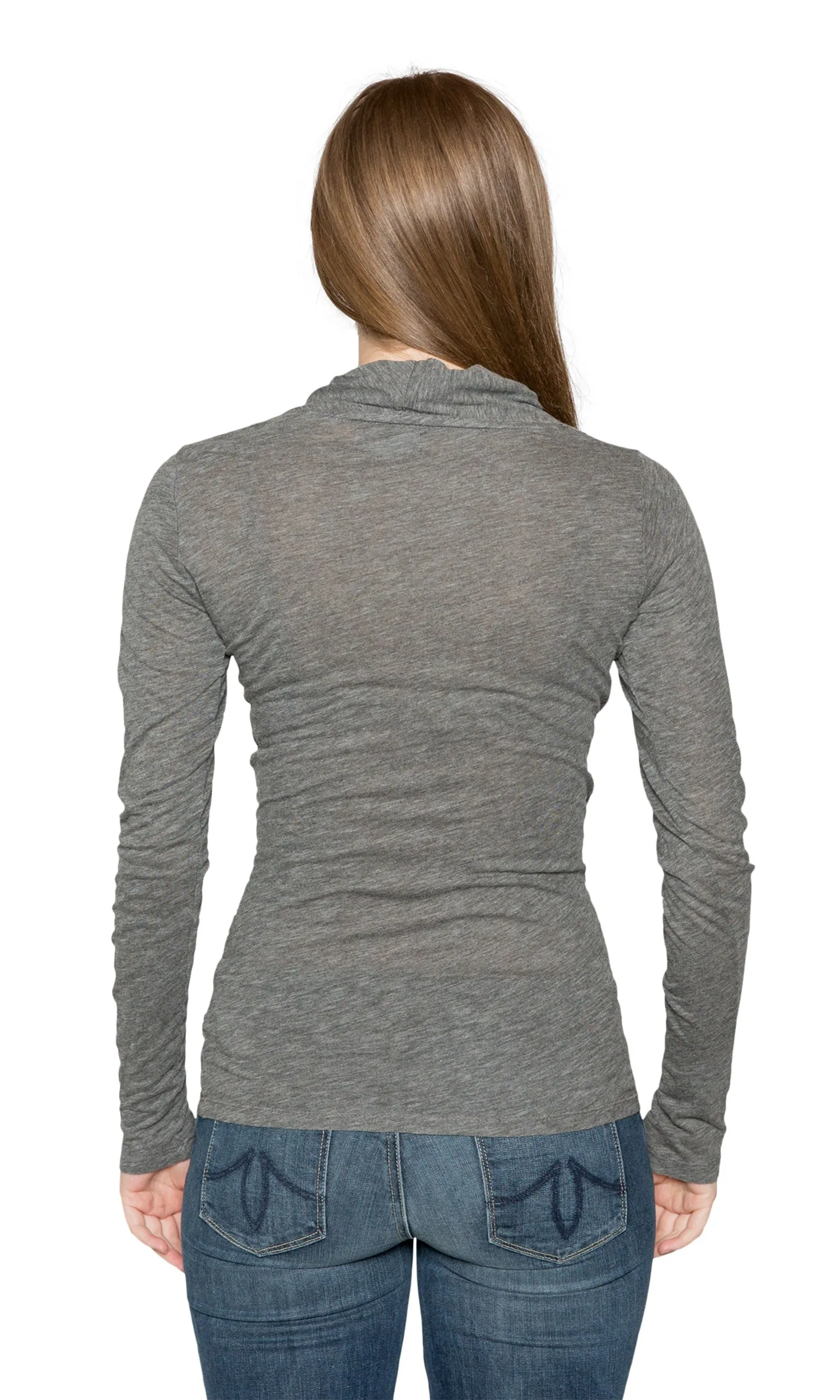 Velvet by Graham & Spencer Meri05 Front Wrap Top-Charcoal