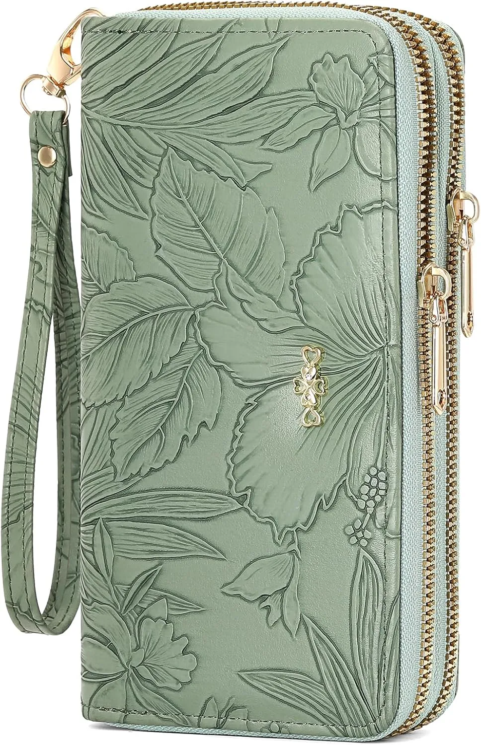 Wallet for Women Clutch Double Zip Around Credit Card Holder Leather Women's Wallet Large Capacity