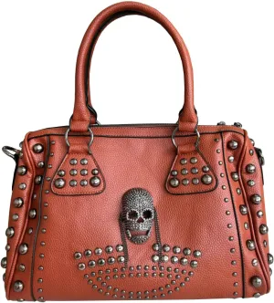 Women Fashion Rivet Handbag Purse Luminous Canvas Punk Tote with Shoulder Strap Crossbody Bag Large Capacity