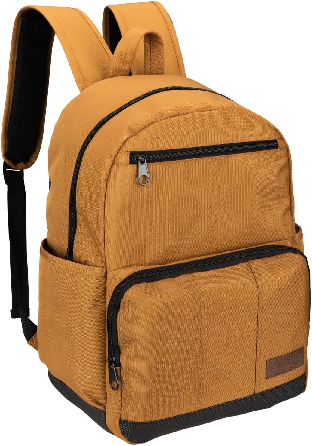 Wrangler Industry Backpack Classic Logo Water Resistant Casual Daypack with Padded Laptop Notebook Sleeve (Brown Duck)